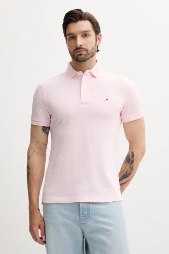 Polo tričko Tommy Hilfiger pánske, zelená farba, jednofarebné, MW0MW17771