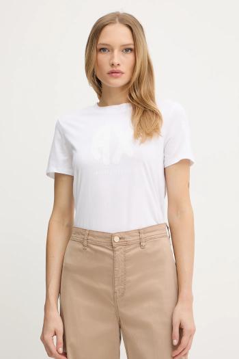 Bavlnené tričko Armani Exchange dámske, biela farba, XW000548 AF10359