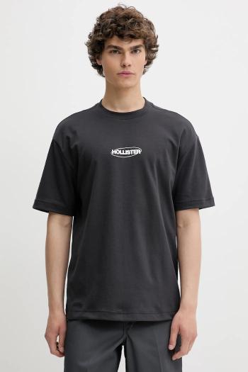 Tričko Hollister Co. pánske, šedá farba, s potlačou, KI323-5272