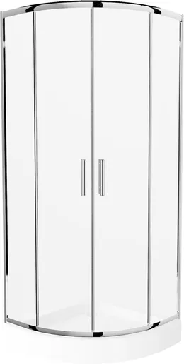 MEXEN/S - Rio štvrťkruhový sprchovací kút 70 x 70, transparent, chróm + vanička Rio 863-070-070-01-00-4710