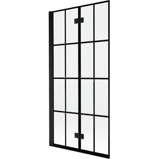 MEXEN - MIST vaňová zástena 90x150 cm 6mm 2-s, čierna, dekor, ľavá 8A9-090-002-70-77-L