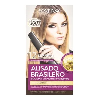 Kativa Brazilian Straightening Blonde Kit sada s keratínom pre narovnanie vlasov 225 ml