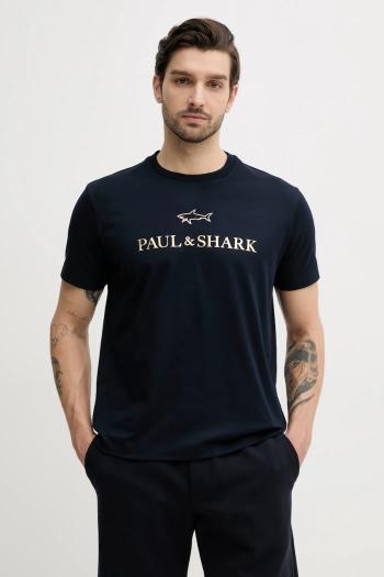 Tričko Paul&Shark pánske, tmavomodrá farba, s potlačou, C0P1239