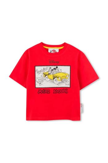 Detské bavlnené tričko Marc Jacobs červená farba, s potlačou, W60450