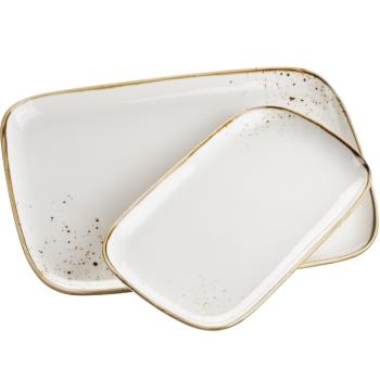 Mäser 2-dielna súprava podnosov Pintar White hnedé bodky