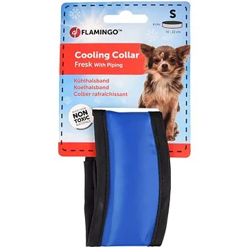 Flamingo Chladiaci obojok pre psov modro-čierny S 16 – 22 cm (5400585149418)