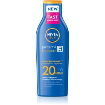 NIVEA SUN Protect & Moisture opaľovacie mlieko SPF 20 200 ml