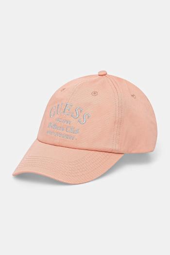 Bavlnená šiltovka Guess LUREX oranžová farba, s nášivkou, V5RZ03 WFKN0
