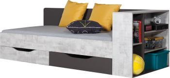 Meblar  Posteľ TABLO TA12 A | s regálom TA 12B 90 x 200 cm Farba: Grafit/enigma