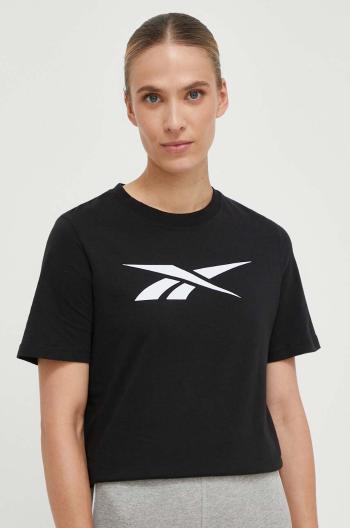 Bavlnené tričko Reebok čierna farba, 100073066
