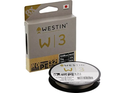 Westin splietaná šnúra w3 8 braid smokey grey 150 m - 0,205 mm 10,1 kg