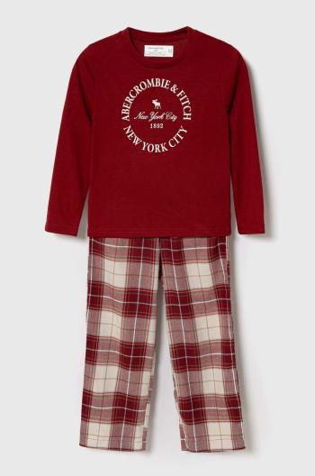 Detské pyžamo Abercrombie & Fitch červená farba, vzorované