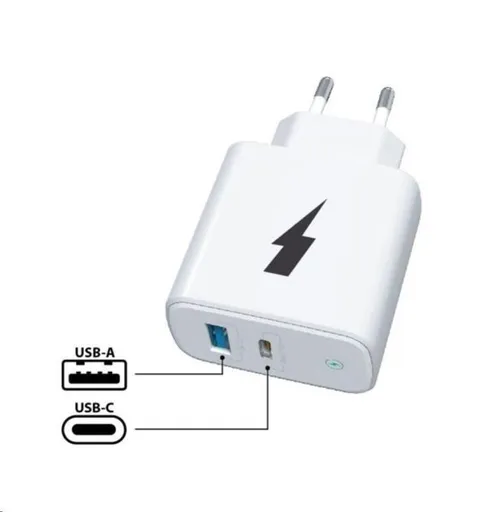WG - Sieťová nabíjačka 2x USB 38W, 1x USB-C PD 20W + 1x USB-A QC 3.0 18W, biela
