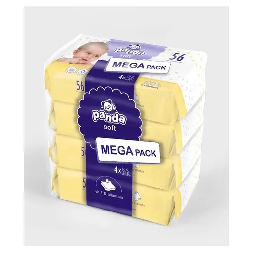 PANDA Vlhčené obrúsky soft 4 x 56 kusov