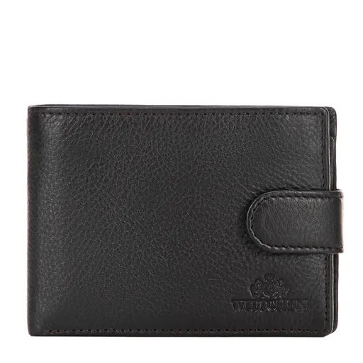 Pánska peňaženka z prírodnej kože so zapínaním na patent, hnedá 14-1-038-LG4