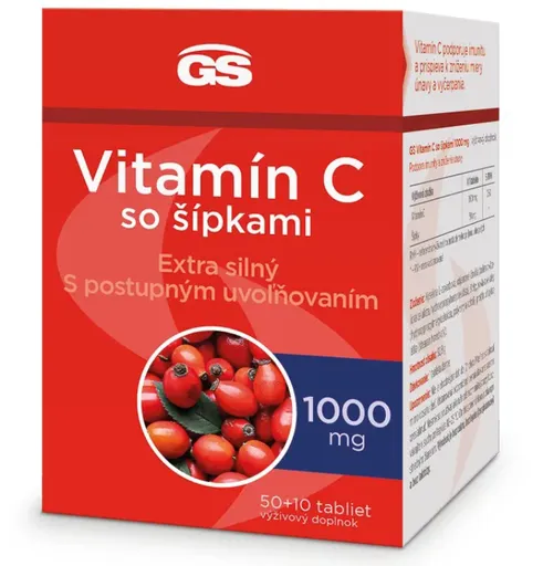 GS Vitamín C 1000mg so šípkami 100t tabliet + darček 30 tabliet