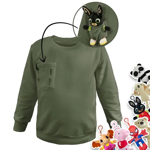 Bontis Mikina s vreckom na hračku - Khaki | 104/110