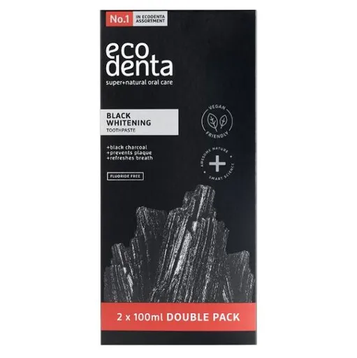 ECODENTA Čierna zubná pasta na bielenie zubov 2 x 100 ml
