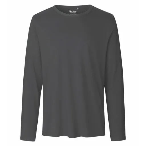 Neutral Pánske tričko s dlhým rukávom z organickej Fairtrade bavlny - Uhľová | 2XL