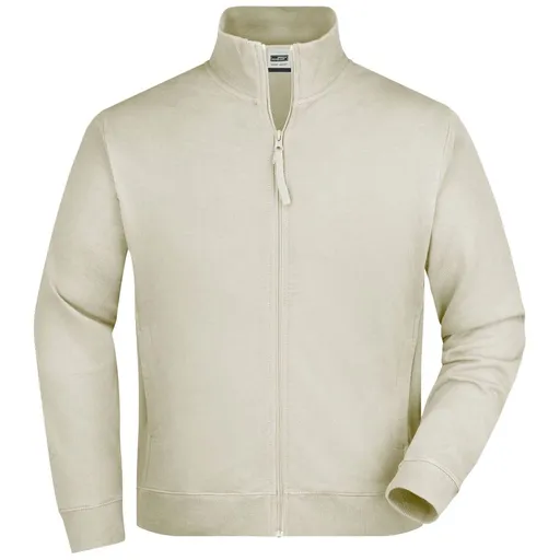 James & Nicholson (Daiber) Pánska mikina na zips bez kapucne JN058 - Stone | L