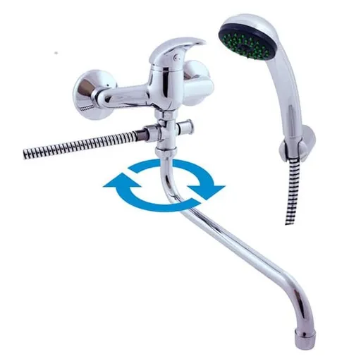 Vaňová batéria RAV Slezák SÁZAVA so sprchovacím setom 100 mm chróm SA056.0/1