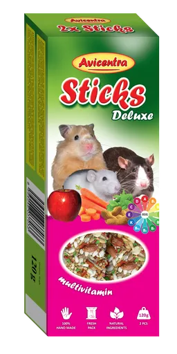 AVICENTRA tyčinky s medom a vitamínmi pre škrečky, potkany a myši 2ks/120g