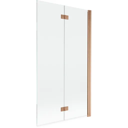 MEXEN - MIST vaňová zástena 100x150 cm 6mm 2-s, meď kartáčovaná, číra, pravá 8A9-100-002-65-00-P