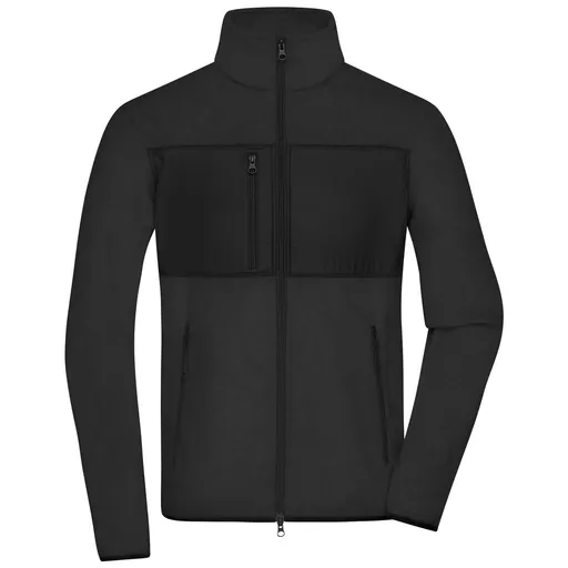 James & Nicholson (Daiber) Pánska fleecová mikina JN1312 - Čierna / čierna | XL