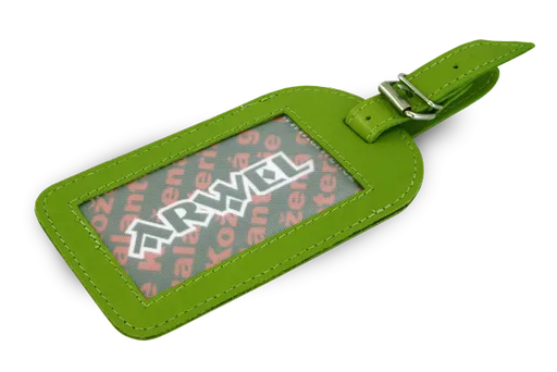 Zelená kožená visačka na batožinu 619-5405-51