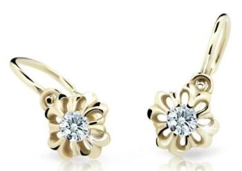 Cutie Diamonds Zlaté kvietkové náušnice pre deti s briliantmi DC2208-10-00-X-1