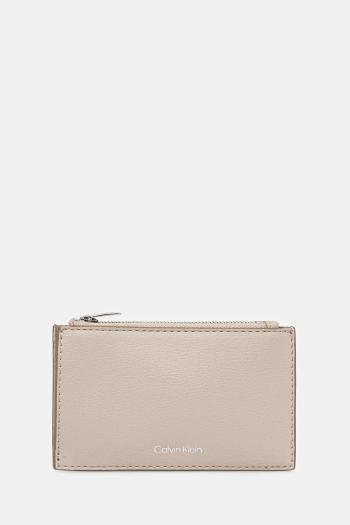 Peňaženka Calvin Klein dámska, béžová farba, LV04F1090G