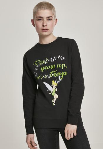 Mr. Tee Ladies Tinkerbell Dont Grow Up Crewneck black - S