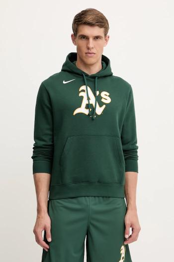 Mikina Nike Oakland Athletics zelená farba, s kapucňou, s potlačou, NKDK-3EY-FZ-CKX