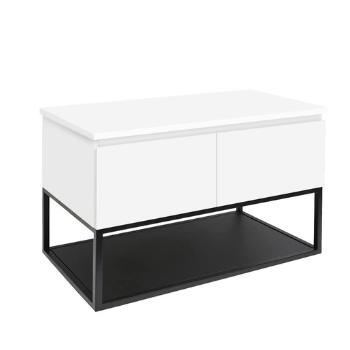 Kúpeľňová skrinka s krycou doskou SAT B-Way 119x57x45 cm biela lesk BWAY120WDESK