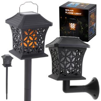 MG Standing Lantern solárna lampa 12 LED, čierna