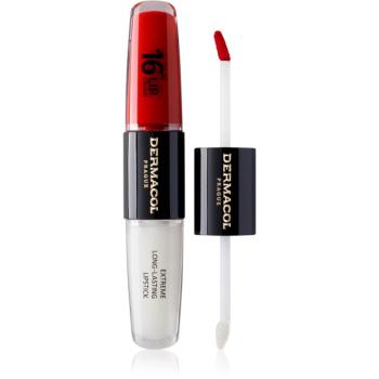 Dermacol 16H Lip Colour dlhotrvajúci rúž a lesk na pery odtieň 04 Revenge Red 2x4 ml