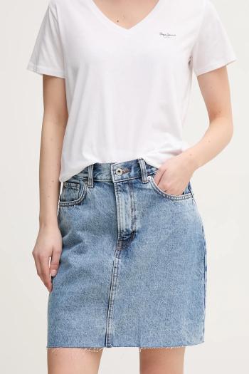 Rifľová sukňa Pepe Jeans MINI SKIRT HW mini, rovný strih, PL901124NC9