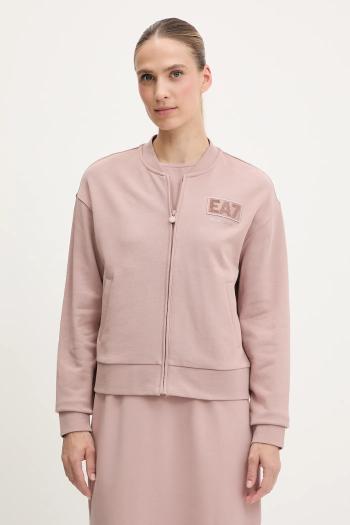 Mikina EA7 Emporio Armani hnedá farba, s potlačou, AF12473.7W000178