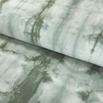 Bavlnená látka HAND TIE DYE dark old green