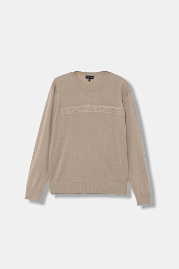 Detský vlnený sveter Emporio Armani béžová farba, ľahké, EB000808 AF18839