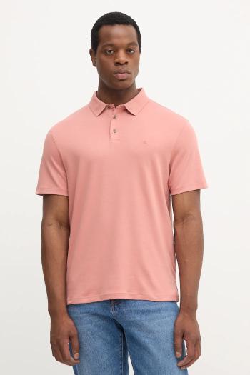 Bavlnené polo tričko Calvin Klein oranžová farba, jednofarebné, LV04LB276G