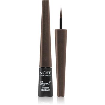 Note Cosmetique Elegant Matte Dipliner tekuté linky na oči s matným finišom odtieň 02 Coffee Brown 2,5 ml