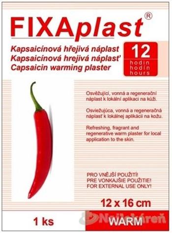 Fixaplast WARM Hrejivá kapsaicínová náplasť 12 x 16cm 1 ks