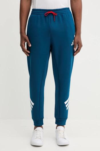Tepláky adidas modrá farba, s potlačou, JL8054