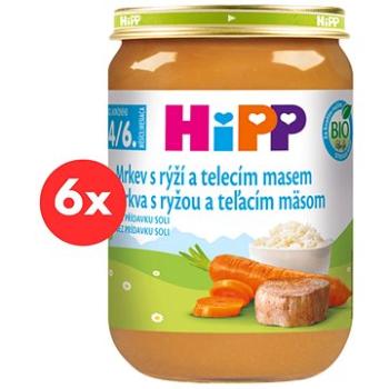 HiPP BIO Mrkva s ryžou a teľacím mäsom – 6× 190 g (9062300401100)