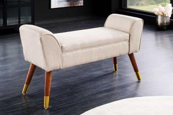 LuxD Dizajnová lavica Dafina 90 cm béžová