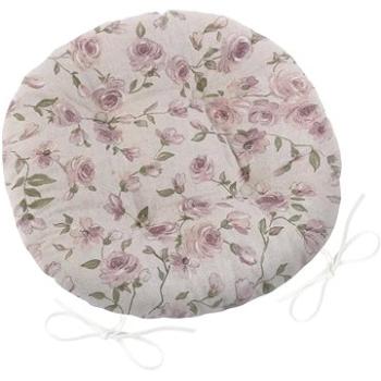 Bellatex IVO okrúhly prešívaný – priemer 40 cm – lila ruža (5658)