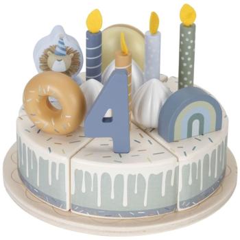 Little Dutch Birthday Cake Blue hračka z dreva 3 y+ 24 ks