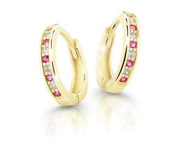 Cutie Jewellery Pôvabné kruhové náušnice zo žltého zlata C3342-80-X-1 fuchsiová