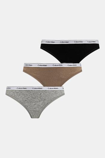 Tangá Calvin Klein Underwear 3-pak čierna farba, 000QD5209E